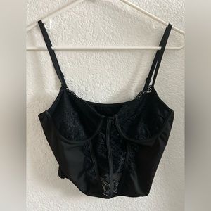 Black lace tank croptop